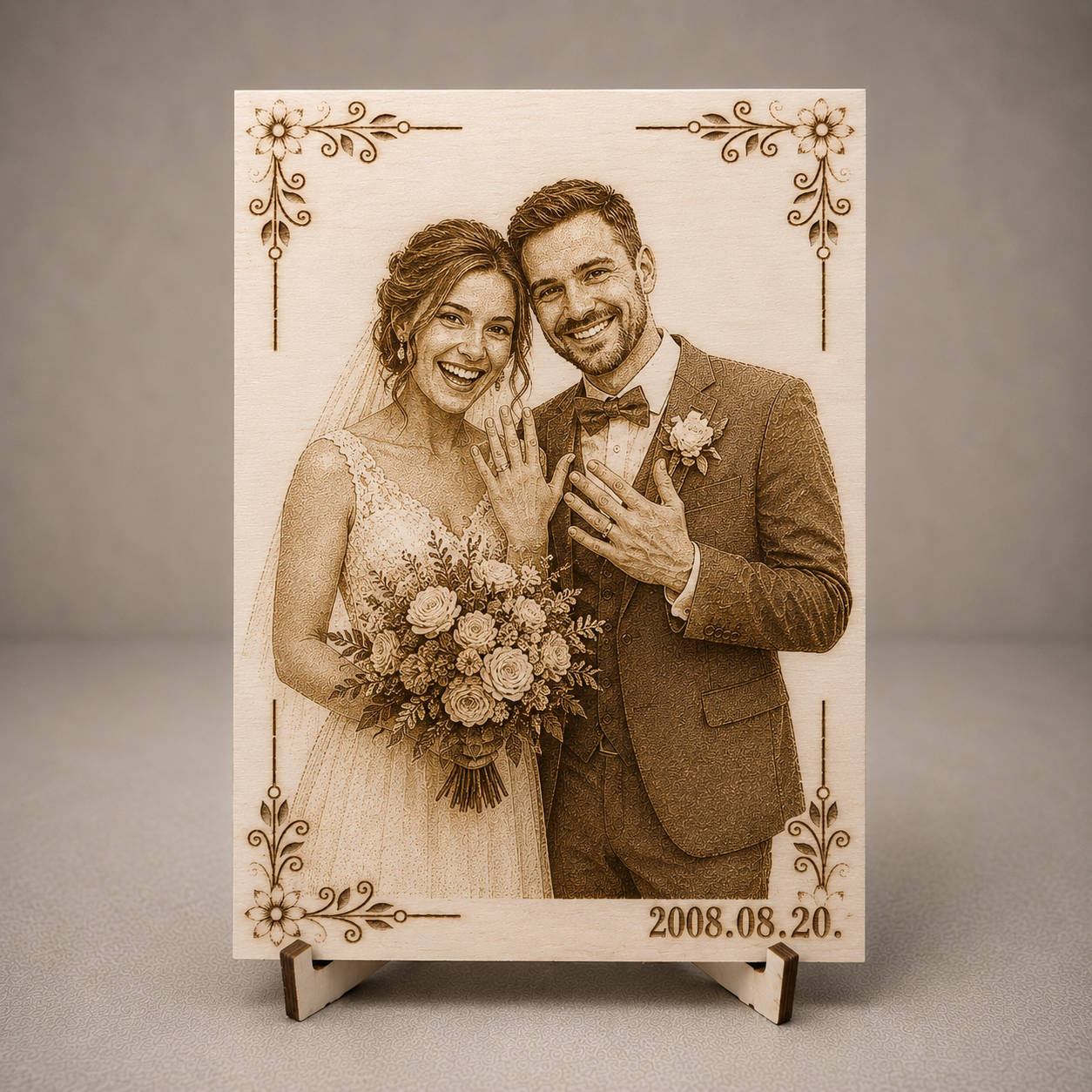 Egyedi fényképes fa kép – lézergravírozott emlék | 10 × 15 cm
