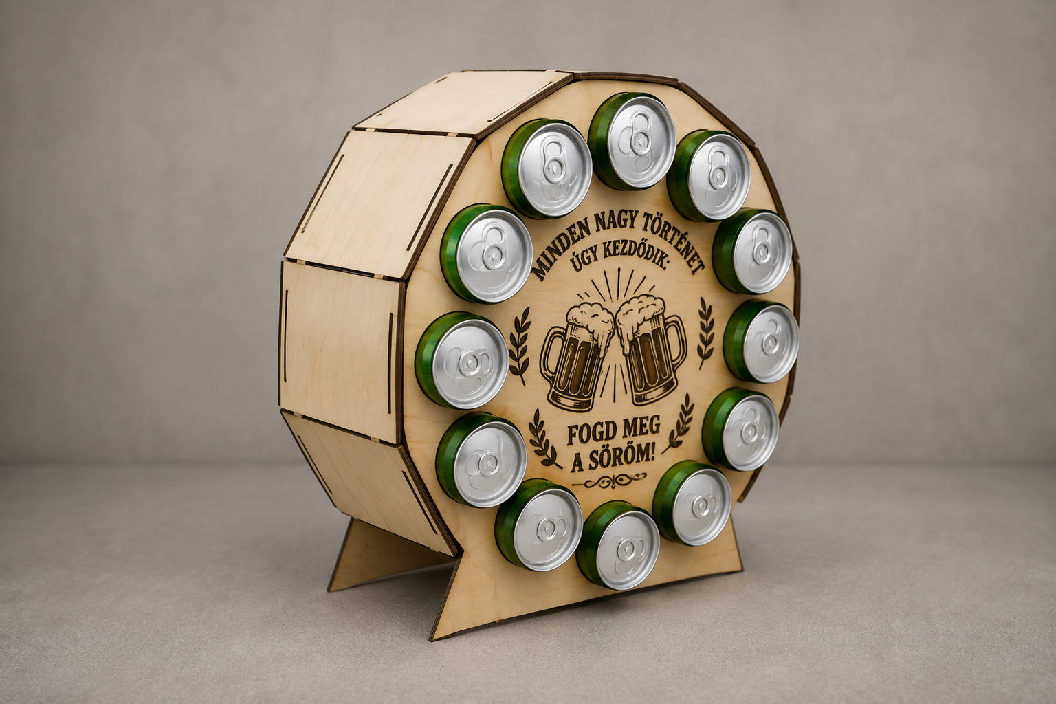Fa sörösdoboz-tartó – 12 db 🍺